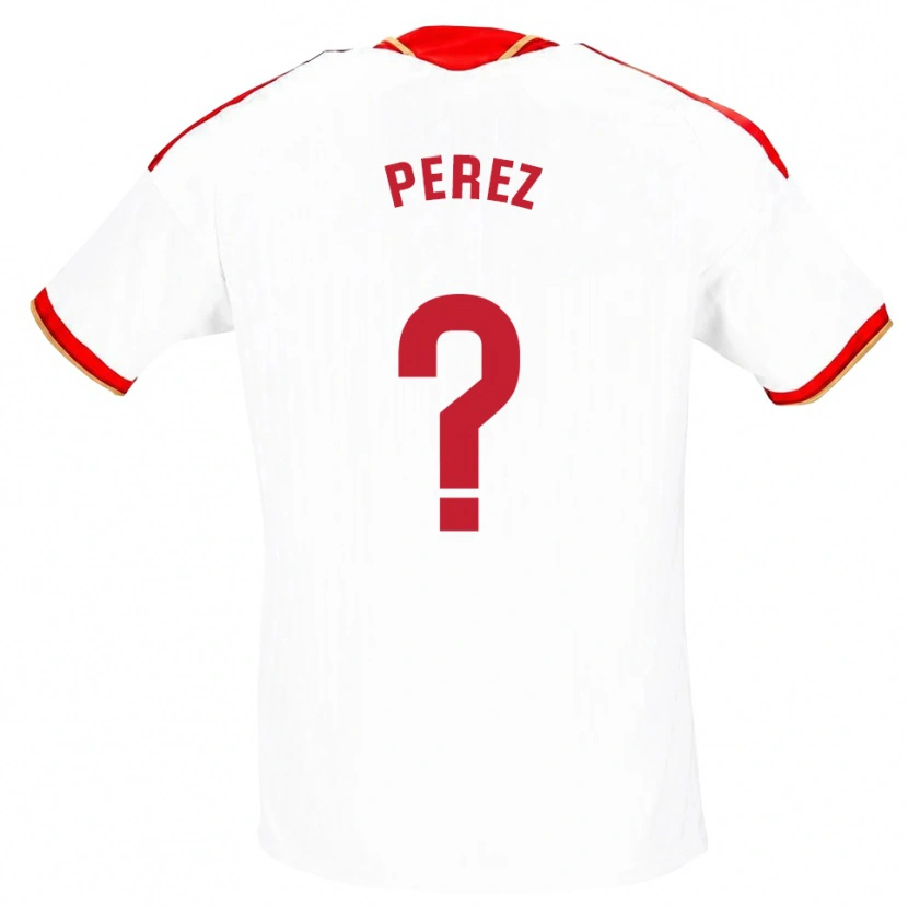 Danxen Kinder Adrián Pérez #0 Weiß Rot Heimtrikot Trikot 2026/27 T-Shirt