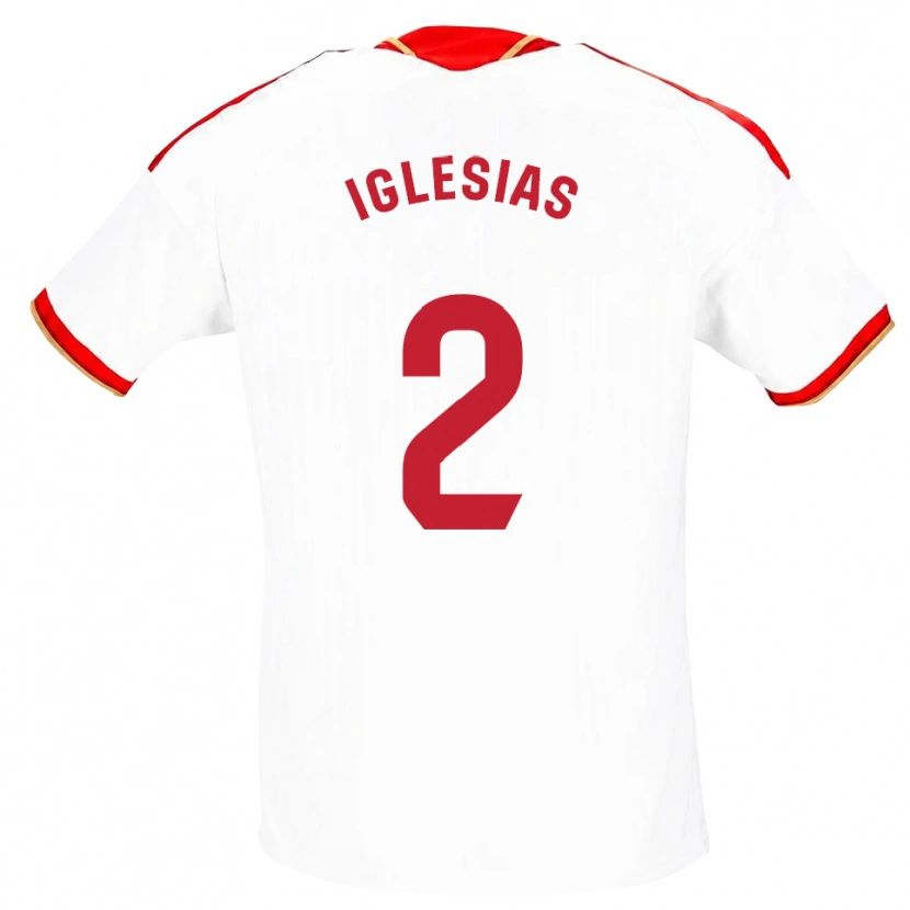 Danxen Kinder Juan Iglesias #2 Weiß Rot Heimtrikot Trikot 2026/27 T-Shirt