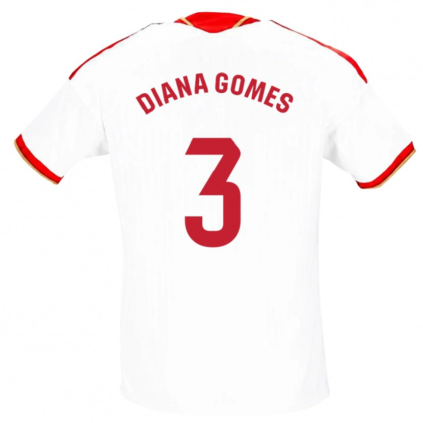 Danxen Kinder Diana Catarina Ribeiro Gomes #3 Weiß Rot Heimtrikot Trikot 2026/27 T-Shirt
