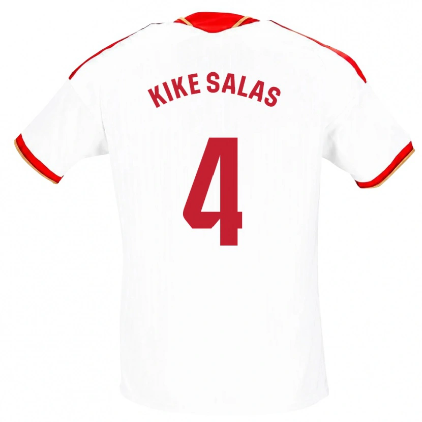 Danxen Kinder Kike Salas #4 Weiß Rot Heimtrikot Trikot 2026/27 T-Shirt