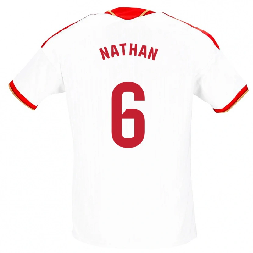 Danxen Kinder Nathan Sánchez #6 Weiß Rot Heimtrikot Trikot 2026/27 T-Shirt