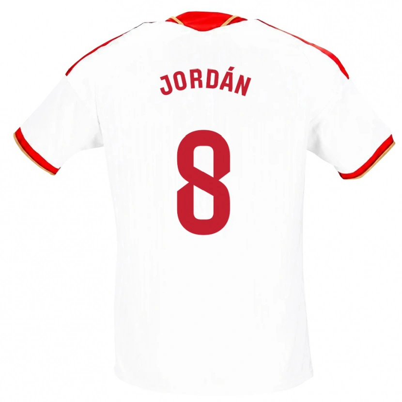 Danxen Kinder Joan Jordán #8 Weiß Rot Heimtrikot Trikot 2026/27 T-Shirt