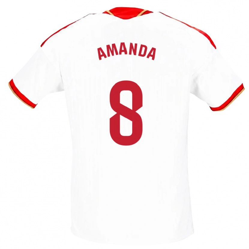 Danxen Kinder Amanda Sampedro Bustos #8 Weiß Rot Heimtrikot Trikot 2026/27 T-Shirt