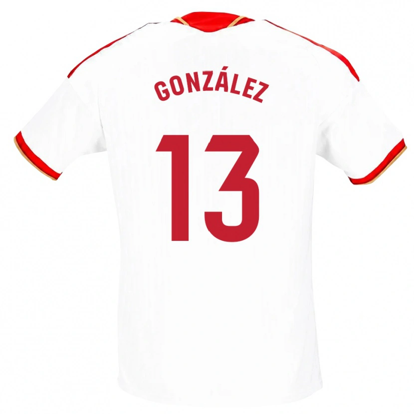 Danxen Kinder Fran González #13 Weiß Rot Heimtrikot Trikot 2026/27 T-Shirt