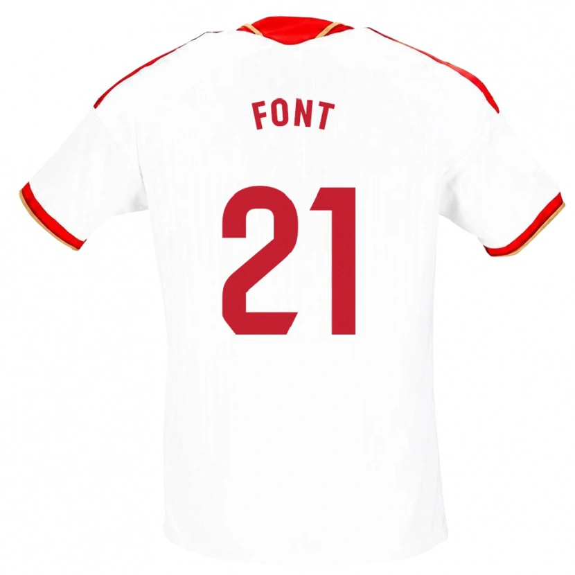 Danxen Kinder Jan Font #21 Weiß Rot Heimtrikot Trikot 2026/27 T-Shirt
