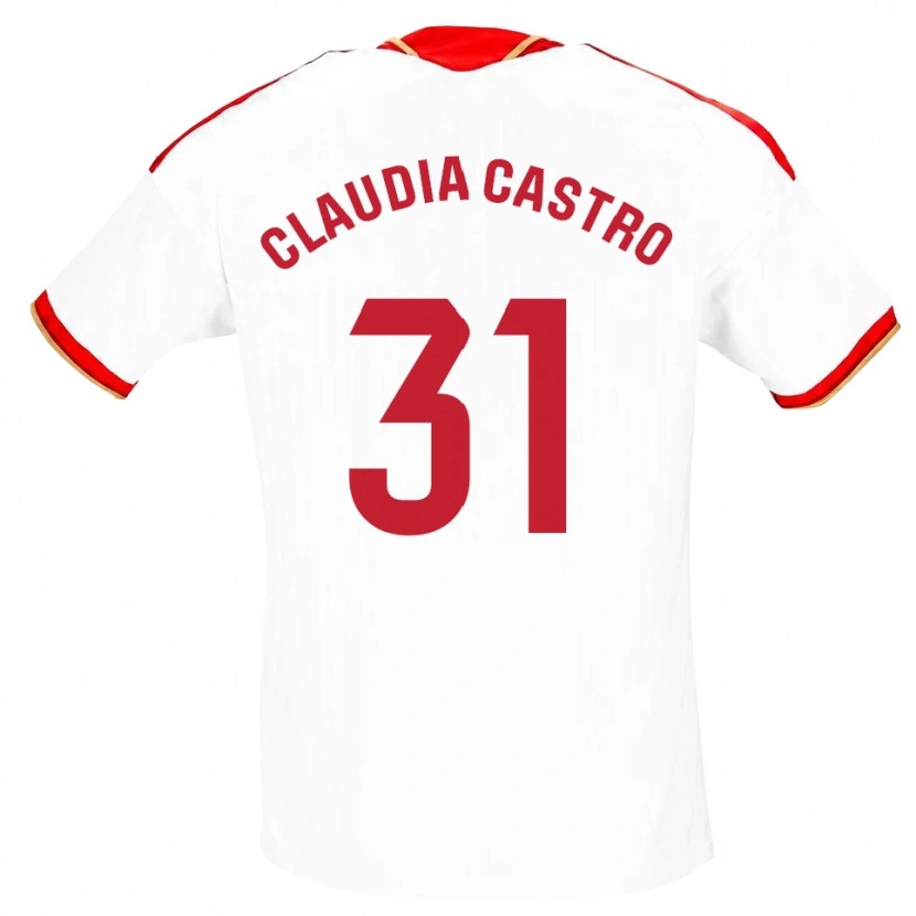 Danxen Kinder Claudia Castro Romero #31 Weiß Rot Heimtrikot Trikot 2026/27 T-Shirt
