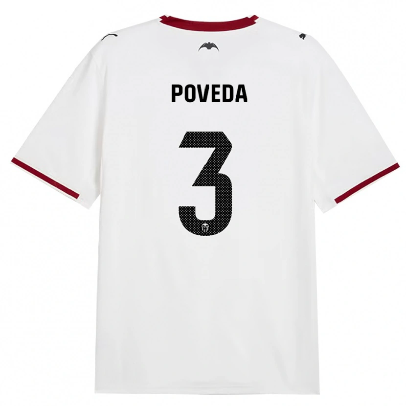 Danxen Kinder Hugo Poveda #3 Schwarz Weiß Rot Gelb Heimtrikot Trikot 2026/27 T-Shirt