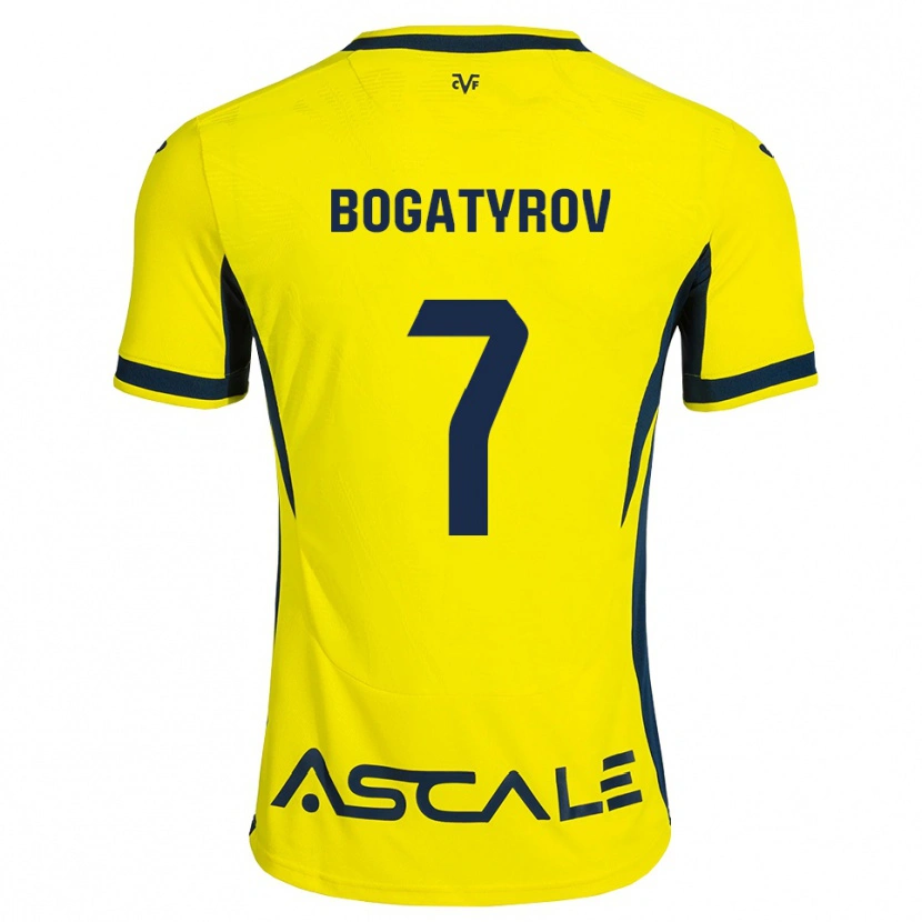 Danxen Kinder Vladyslav Bogatyrov #7 Gelb Schwarz Rot Heimtrikot Trikot 2026/27 T-Shirt