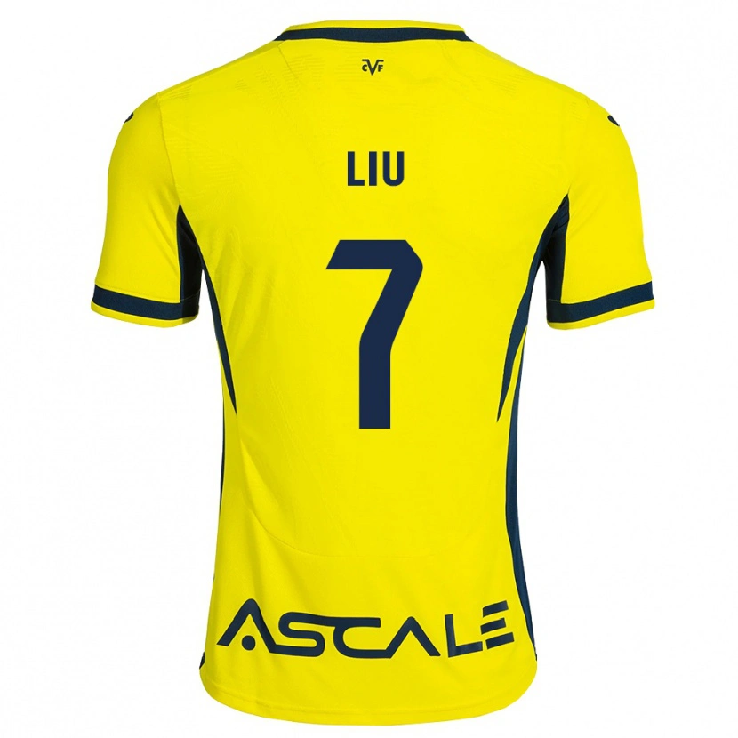 Danxen Kinder Kaiyuan Liu #7 Gelb Schwarz Rot Heimtrikot Trikot 2026/27 T-Shirt