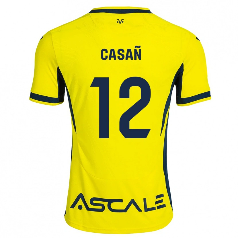 Danxen Kinder Jorge Casañ #12 Gelb Schwarz Rot Heimtrikot Trikot 2026/27 T-Shirt