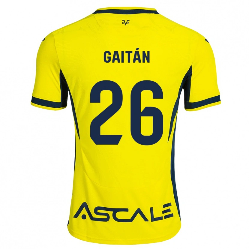 Danxen Kinder Joselillo Gaitán #26 Gelb Schwarz Rot Heimtrikot Trikot 2026/27 T-Shirt