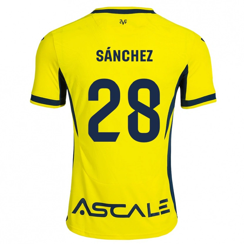 Danxen Kinder Edu Sánchez #28 Gelb Schwarz Rot Heimtrikot Trikot 2026/27 T-Shirt
