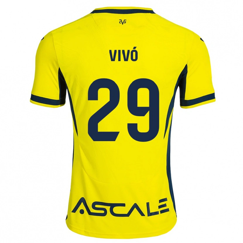 Danxen Kinder Adrián Vivó #29 Gelb Schwarz Rot Heimtrikot Trikot 2026/27 T-Shirt