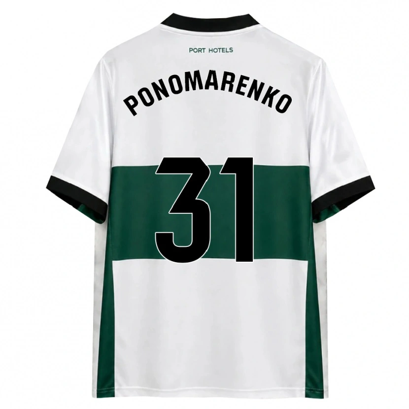 Danxen Kinder Borys Ponomarenko #31 Grün Weiß Rot Heimtrikot Trikot 2026/27 T-Shirt