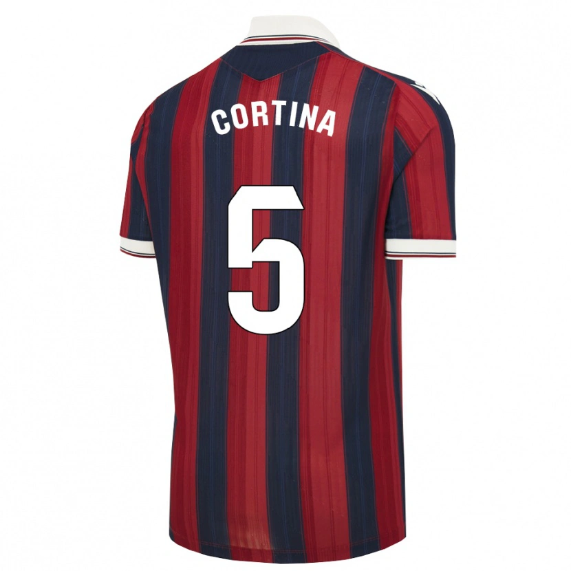 Danxen Kinder Borja Cortina #5 Mitternachtsblau Rot Heimtrikot Trikot 2026/27 T-Shirt