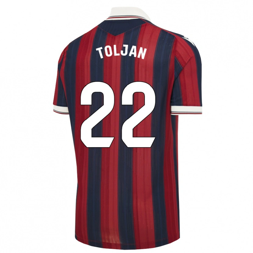 Danxen Kinder Jeremy Toljan #22 Mitternachtsblau Rot Heimtrikot Trikot 2026/27 T-Shirt