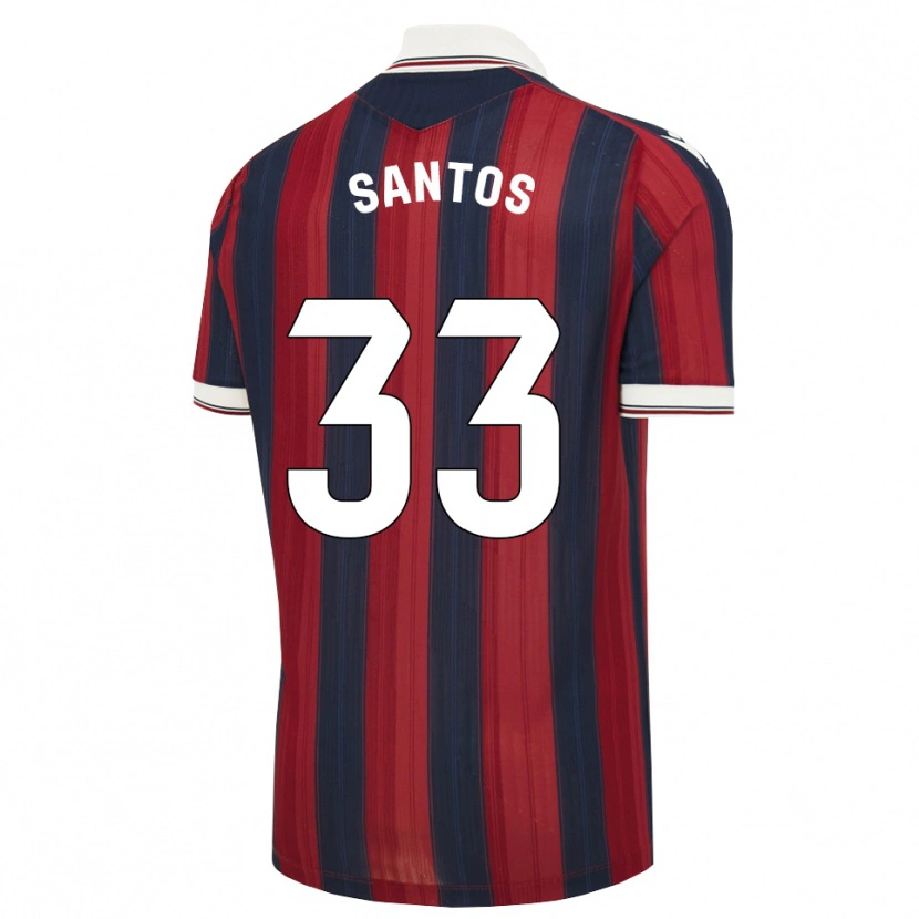 Danxen Kinder Marc Santos #33 Mitternachtsblau Rot Heimtrikot Trikot 2026/27 T-Shirt