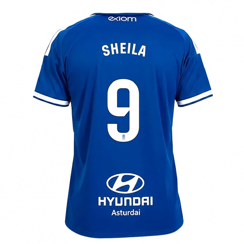 Danxen Kinder Sheila Elorza Hernández #9 Mittelblau Weiß Heimtrikot Trikot 2026/27 T-Shirt