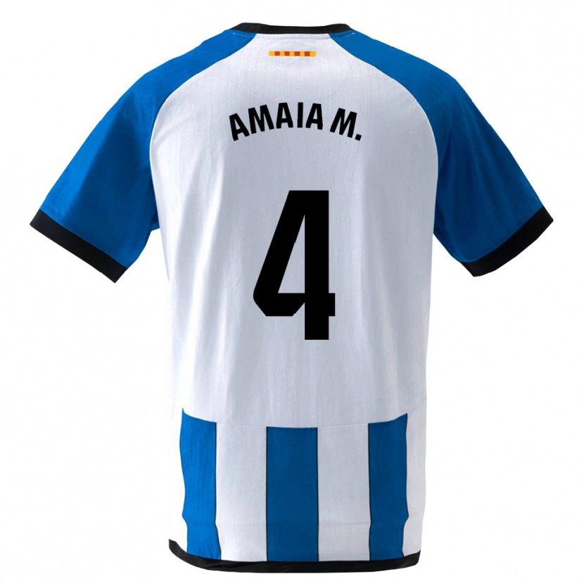 Danxen Kinder Amaia Martínez De La Peña #4 Königsblau Weiß Heimtrikot Trikot 2026/27 T-Shirt