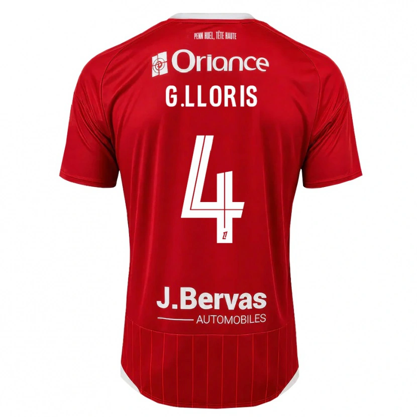 Danxen Kinder Gautier Lloris #4 Weiß Rot Heimtrikot Trikot 2026/27 T-Shirt