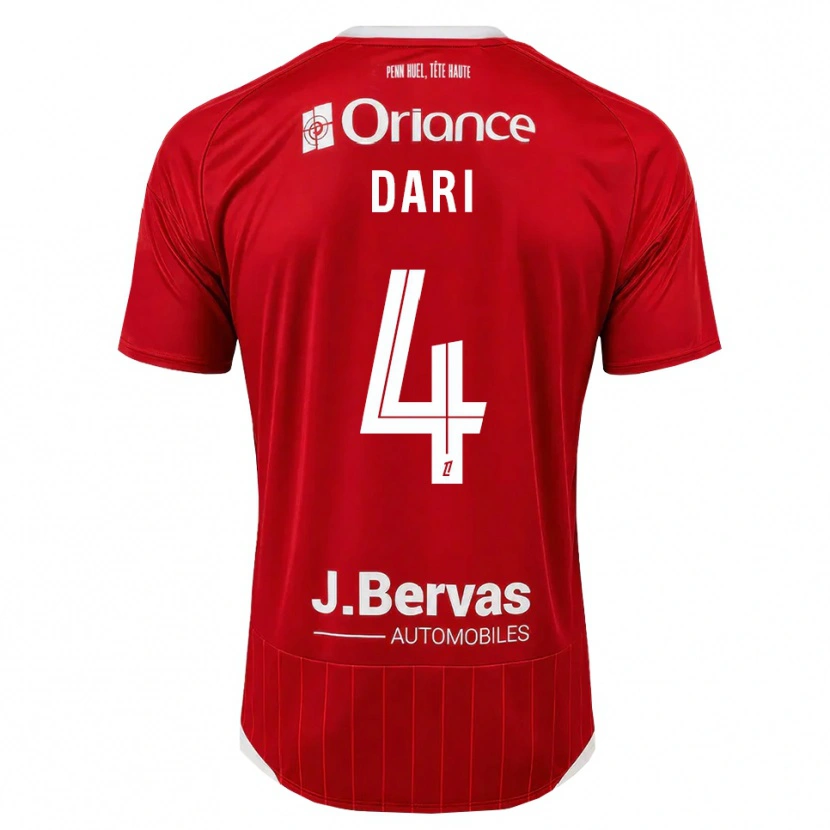 Danxen Kinder Achraf Dari #4 Weiß Rot Heimtrikot Trikot 2026/27 T-Shirt