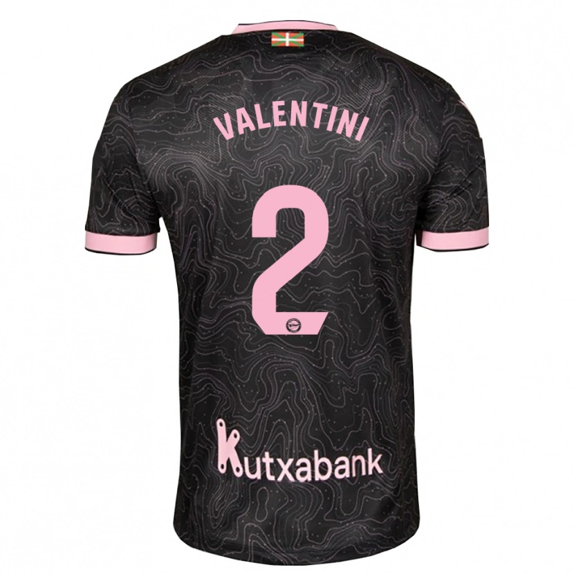 Danxen Kinder Nicolás Valentini #2 Schwarz Pink Auswärtstrikot Trikot 2026/27 T-Shirt