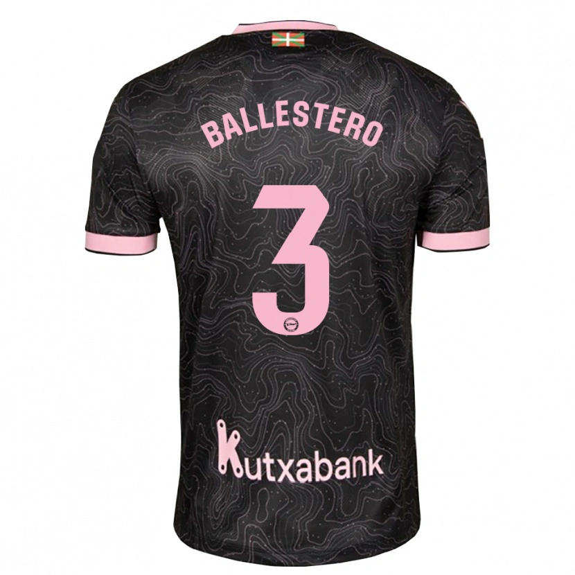 Danxen Kinder Carlos Ballestero #3 Schwarz Pink Auswärtstrikot Trikot 2026/27 T-Shirt