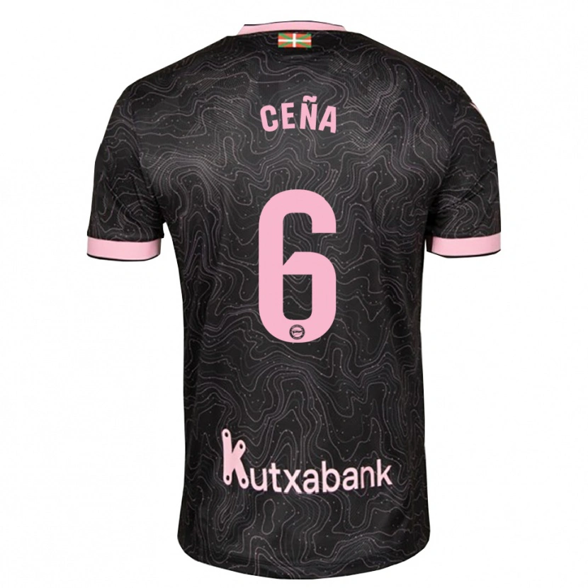 Danxen Kinder Marcos Ceña #6 Schwarz Pink Auswärtstrikot Trikot 2026/27 T-Shirt