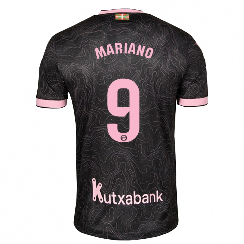 Danxen Kinder Mariano Díaz #9 Schwarz Pink Auswärtstrikot Trikot 2026/27 T-Shirt