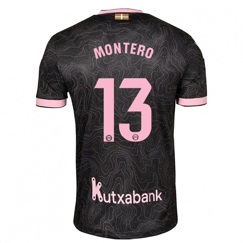 Danxen Kinder Rubén Montero #13 Schwarz Pink Auswärtstrikot Trikot 2026/27 T-Shirt