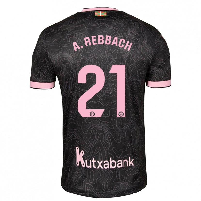 Danxen Kinder Abde Rebbach #21 Schwarz Pink Auswärtstrikot Trikot 2026/27 T-Shirt