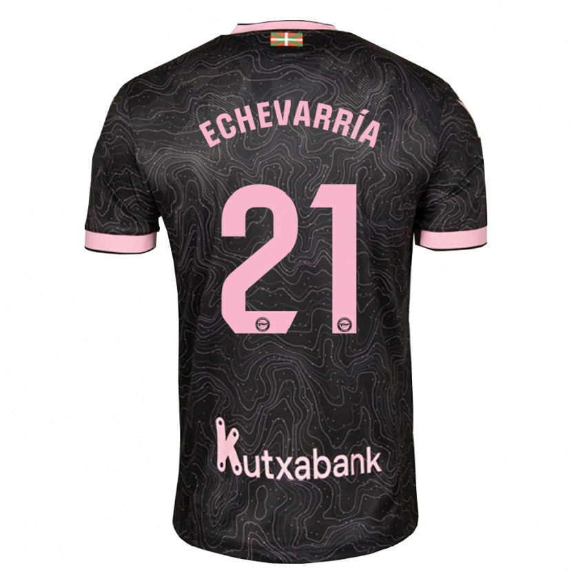 Danxen Kinder Martin Echevarría #21 Schwarz Pink Auswärtstrikot Trikot 2026/27 T-Shirt