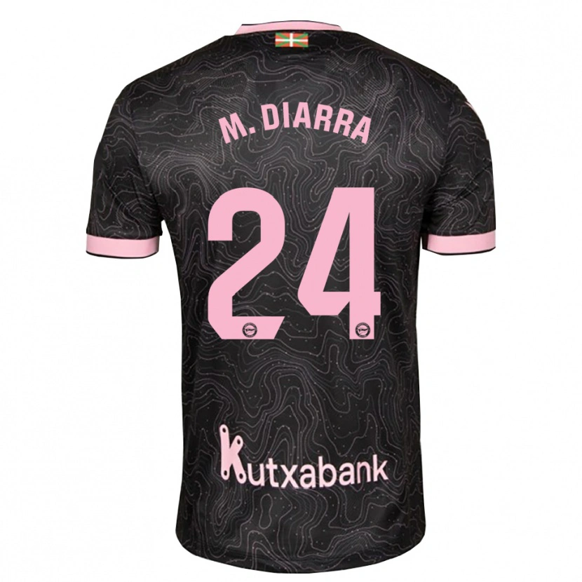 Danxen Kinder Moussa Diarra #24 Schwarz Pink Auswärtstrikot Trikot 2026/27 T-Shirt