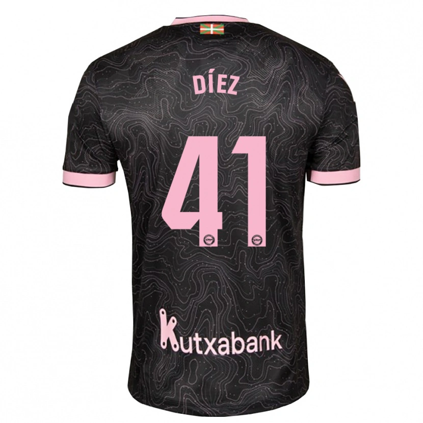 Danxen Kinder Victor Díez #41 Schwarz Pink Auswärtstrikot Trikot 2026/27 T-Shirt