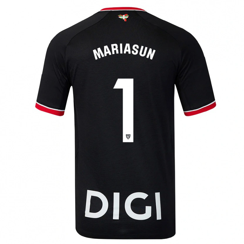 Danxen Kinder María Asunción Quiñones Goikoetxea #1 Schwarz Weiß Rot Auswärtstrikot Trikot 2026/27 T-Shirt