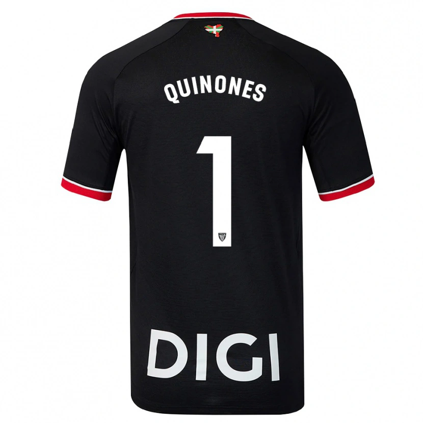 Danxen Kinder Mariasun Quiñones #1 Schwarz Weiß Rot Auswärtstrikot Trikot 2026/27 T-Shirt