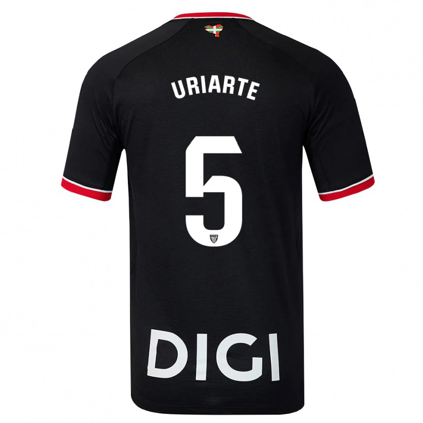 Danxen Kinder Naroa Uriarte Urazurrutia #5 Schwarz Weiß Rot Auswärtstrikot Trikot 2026/27 T-Shirt