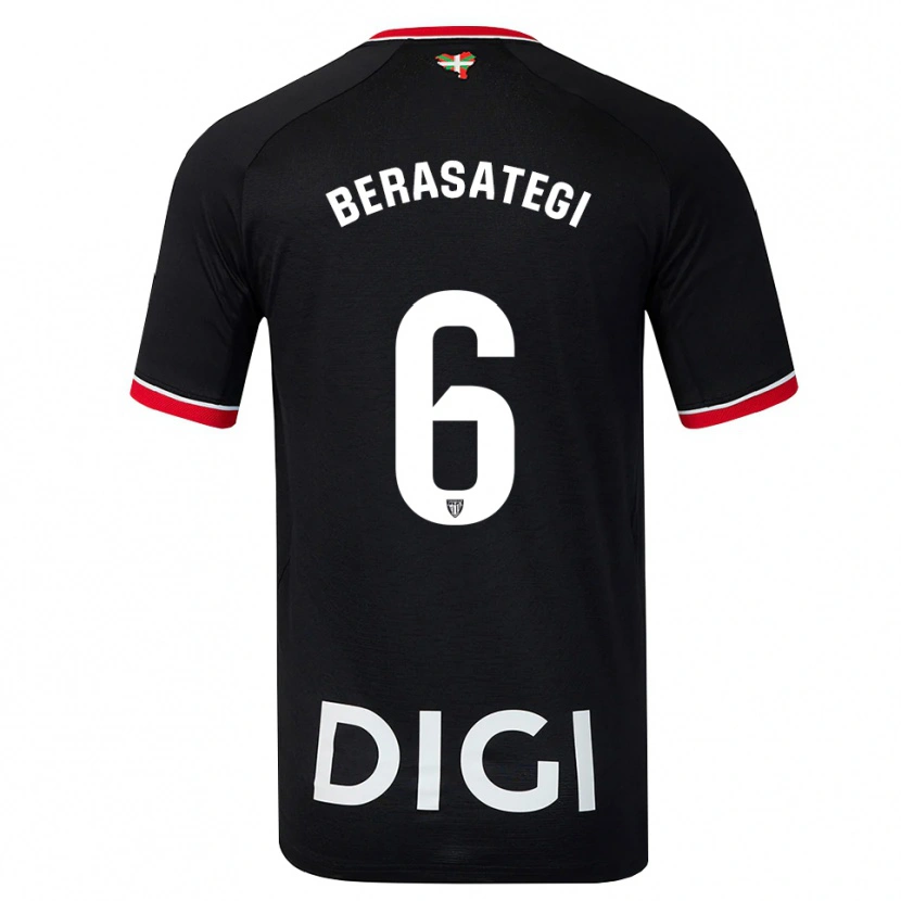 Danxen Kinder Suhar Berasategi #6 Schwarz Weiß Rot Auswärtstrikot Trikot 2026/27 T-Shirt