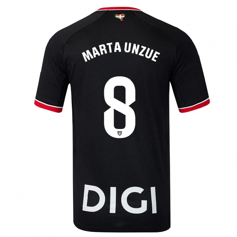Danxen Kinder Marta Unzué Urdániz #8 Schwarz Weiß Rot Auswärtstrikot Trikot 2026/27 T-Shirt