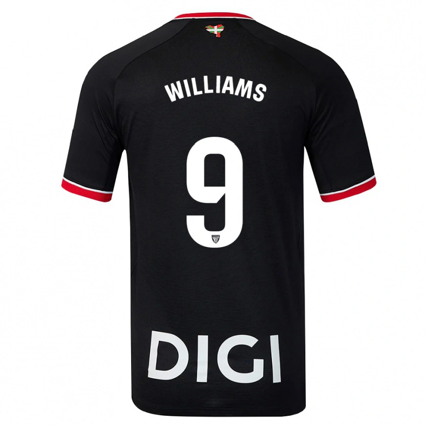 Danxen Kinder Iñaki Williams #9 Schwarz Weiß Rot Auswärtstrikot Trikot 2026/27 T-Shirt