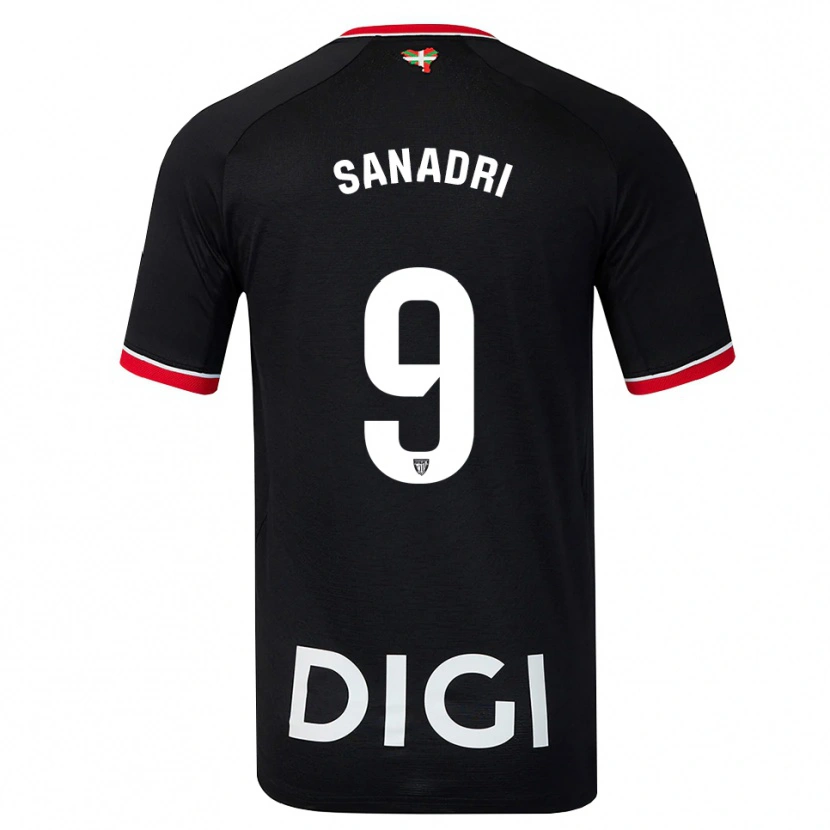 Danxen Kinder Marta San Adrián Rocandio #9 Schwarz Weiß Rot Auswärtstrikot Trikot 2026/27 T-Shirt