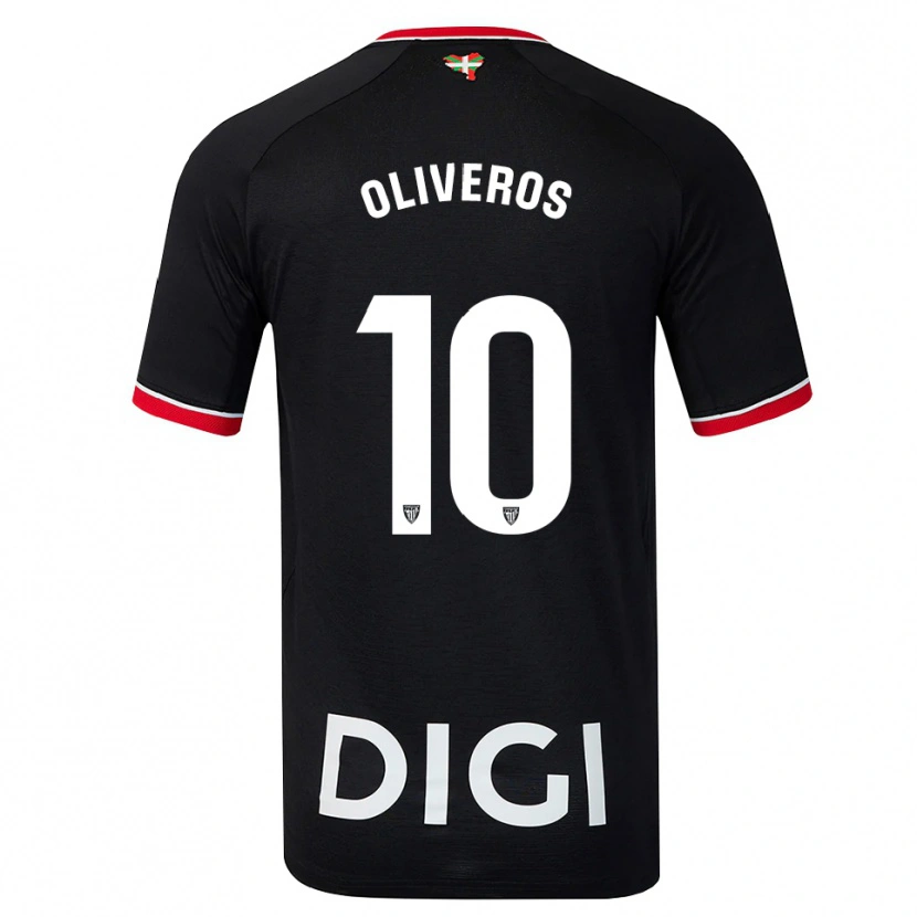 Danxen Kinder Aimar Oliveros #10 Schwarz Weiß Rot Auswärtstrikot Trikot 2026/27 T-Shirt