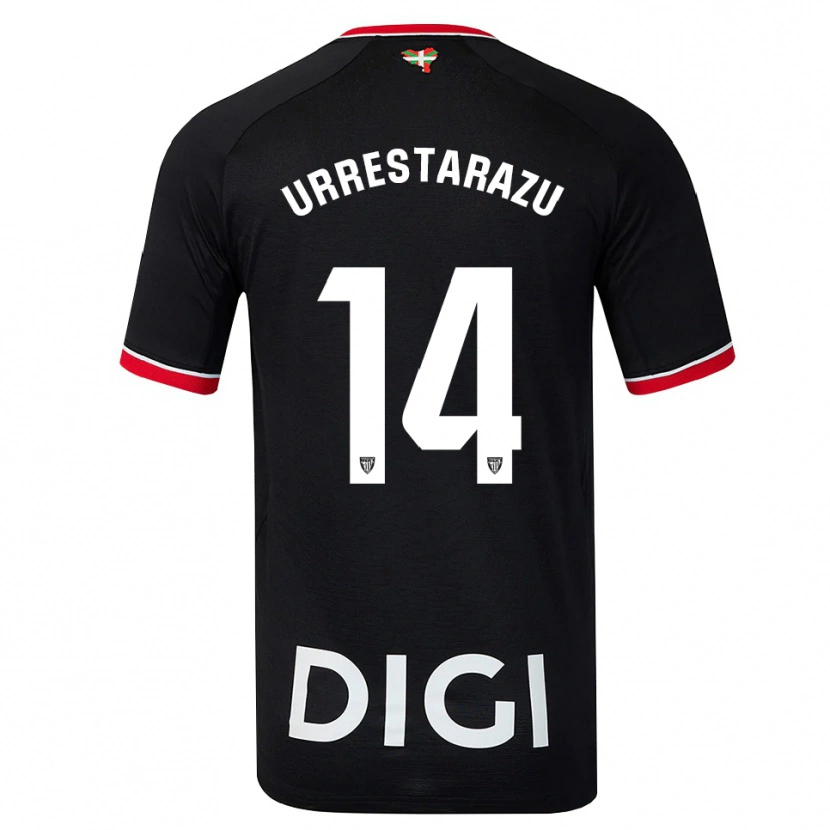 Danxen Kinder Mikel Urrestarazu #14 Schwarz Weiß Rot Auswärtstrikot Trikot 2026/27 T-Shirt
