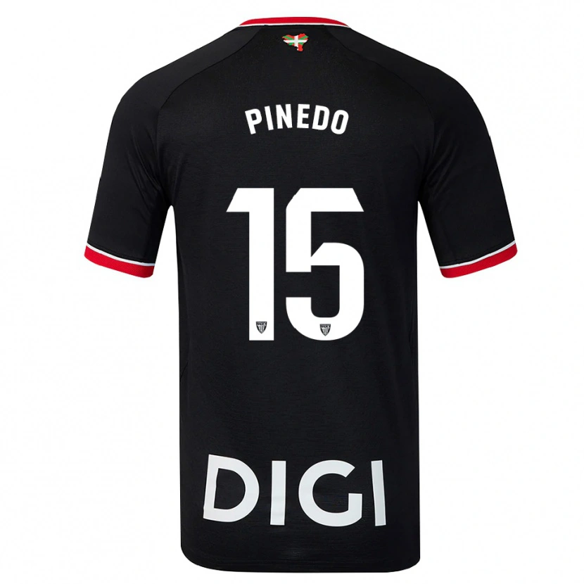 Danxen Kinder Clara Pinedo Castresana #15 Schwarz Weiß Rot Auswärtstrikot Trikot 2026/27 T-Shirt