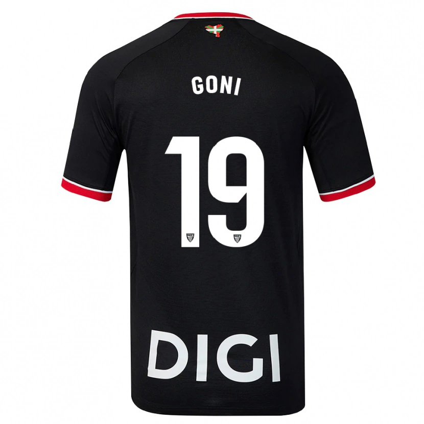 Danxen Kinder Marcos Goñi #19 Schwarz Weiß Rot Auswärtstrikot Trikot 2026/27 T-Shirt
