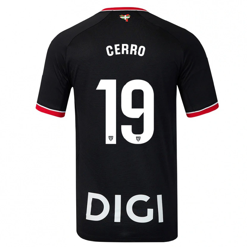 Danxen Kinder Mariana Cerro Galán #19 Schwarz Weiß Rot Auswärtstrikot Trikot 2026/27 T-Shirt