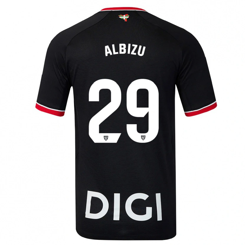Danxen Kinder Alain Albizu #29 Schwarz Weiß Rot Auswärtstrikot Trikot 2026/27 T-Shirt