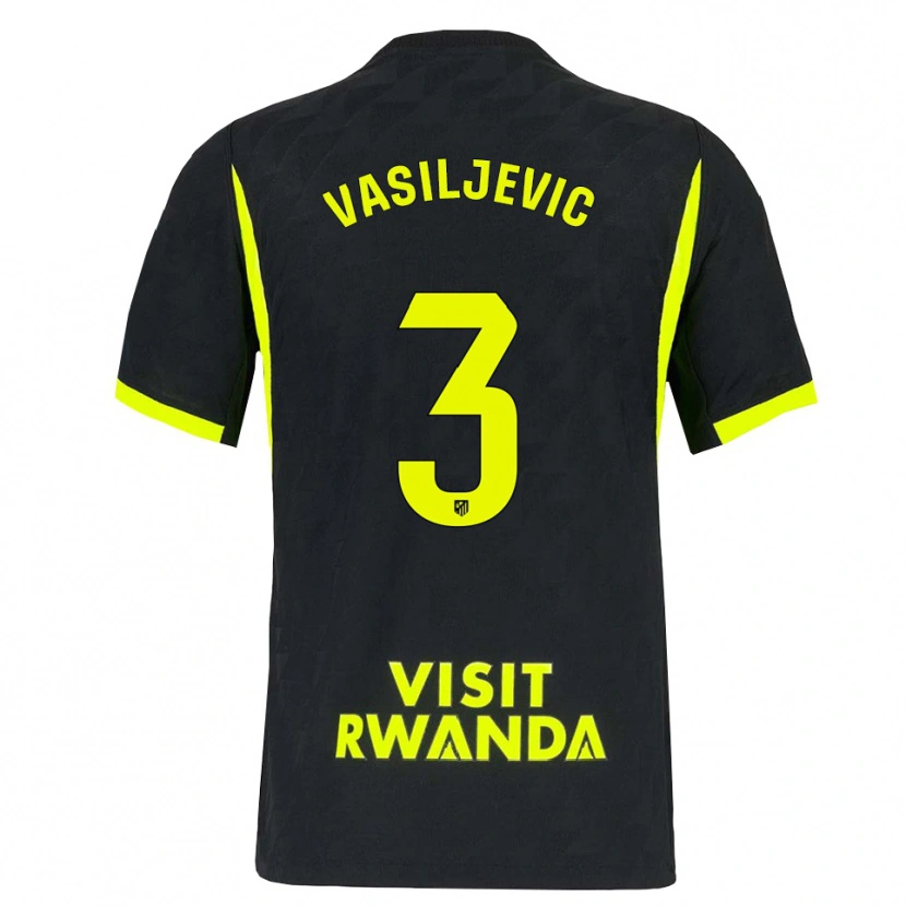 Danxen Kinder Ivan Vasiljevic #3 Hellgrün Schwarz Auswärtstrikot Trikot 2026/27 T-Shirt