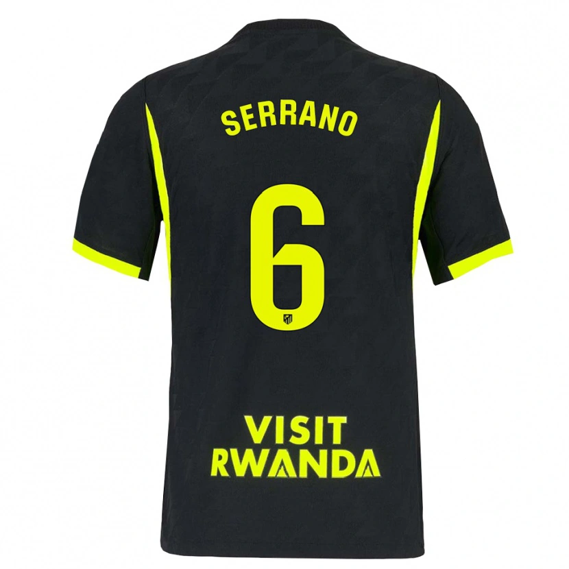 Danxen Kinder Javi Serrano #6 Hellgrün Schwarz Auswärtstrikot Trikot 2026/27 T-Shirt
