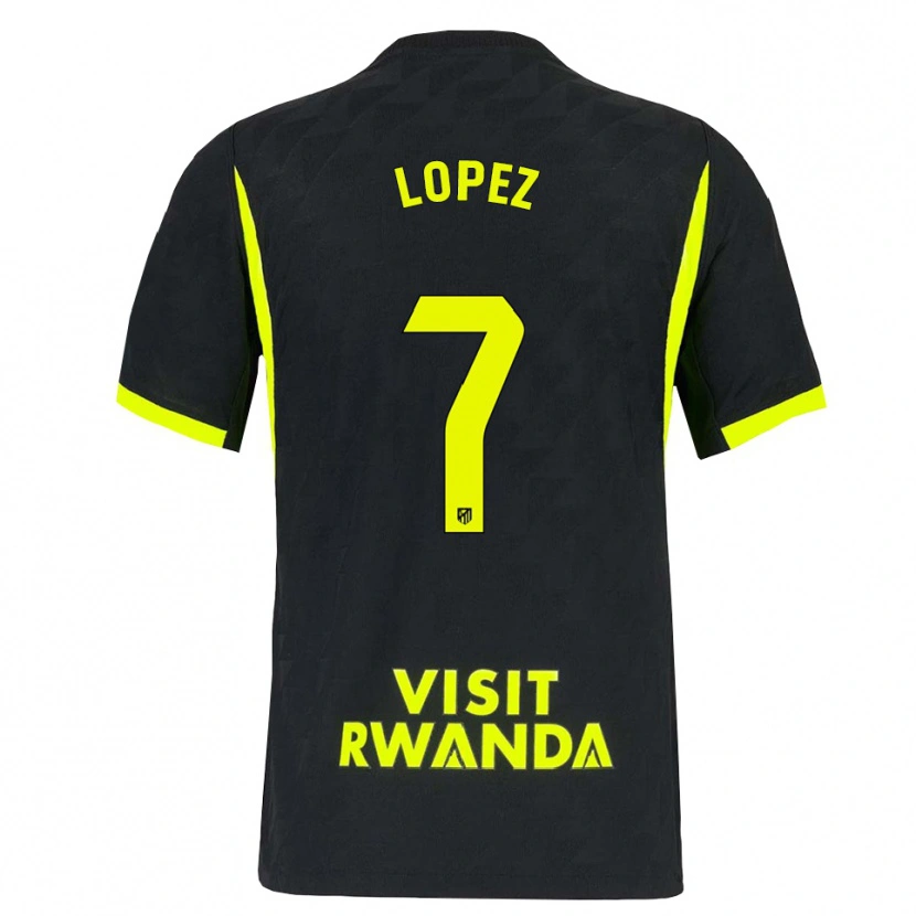 Danxen Kinder Maitane Lopez #7 Hellgrün Schwarz Auswärtstrikot Trikot 2026/27 T-Shirt